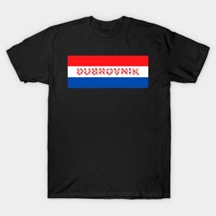 Dubrovnik City in Croatia Flag Colors Stripes T-Shirt